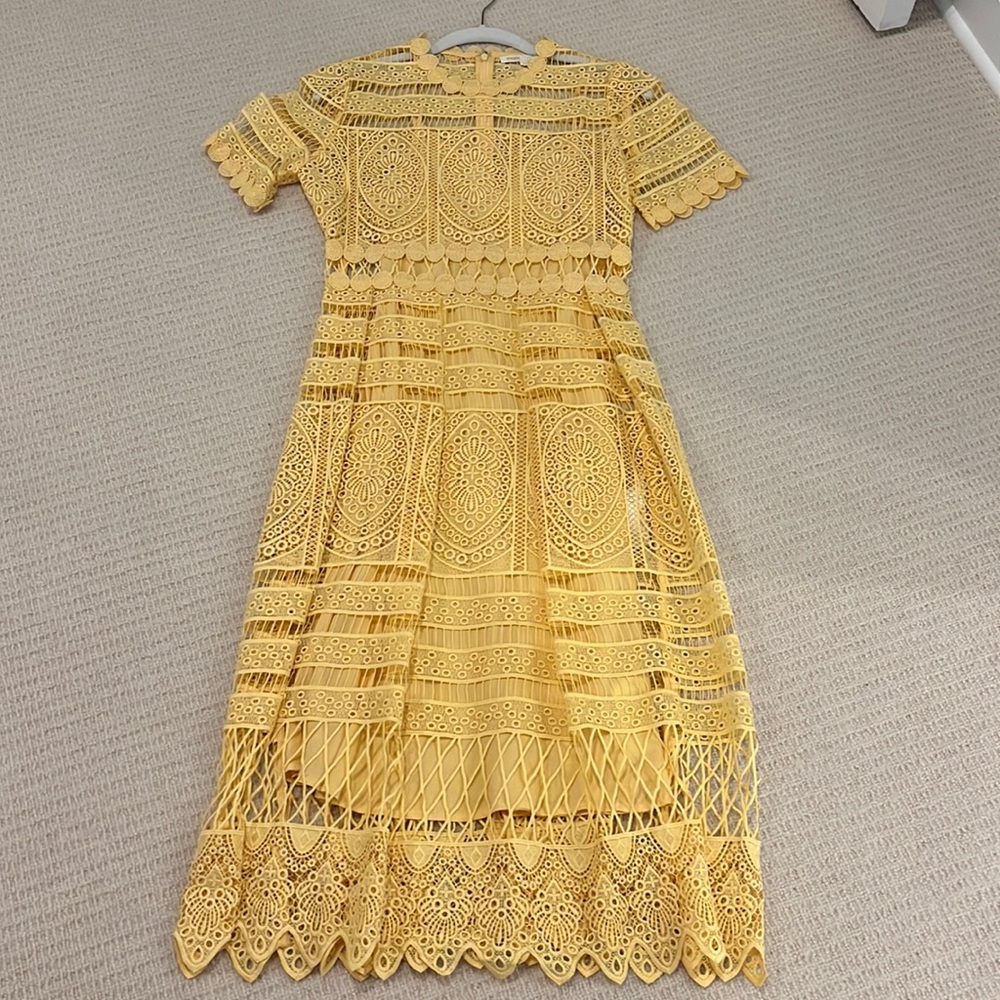 Maje Yellow lace dress